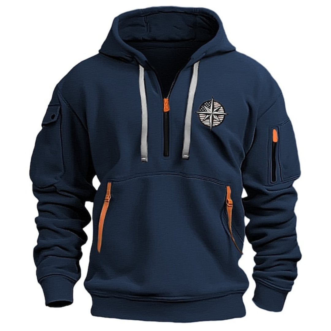 Men's Pullover with Hood and Bold Leo Print