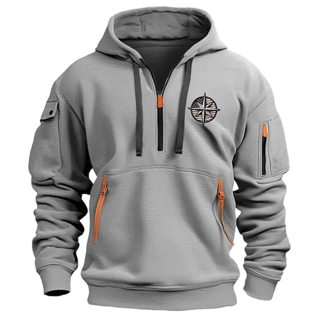 Men's Pullover with Hood and Bold Leo Print