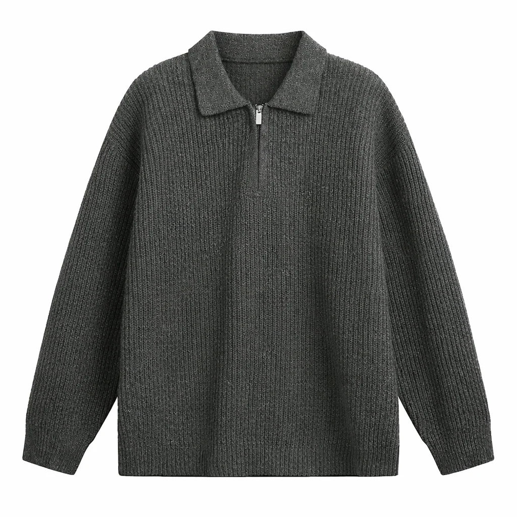 Men's Quarter Zip Knit Sweater