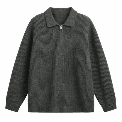 Men's Quarter Zip Knit Sweater