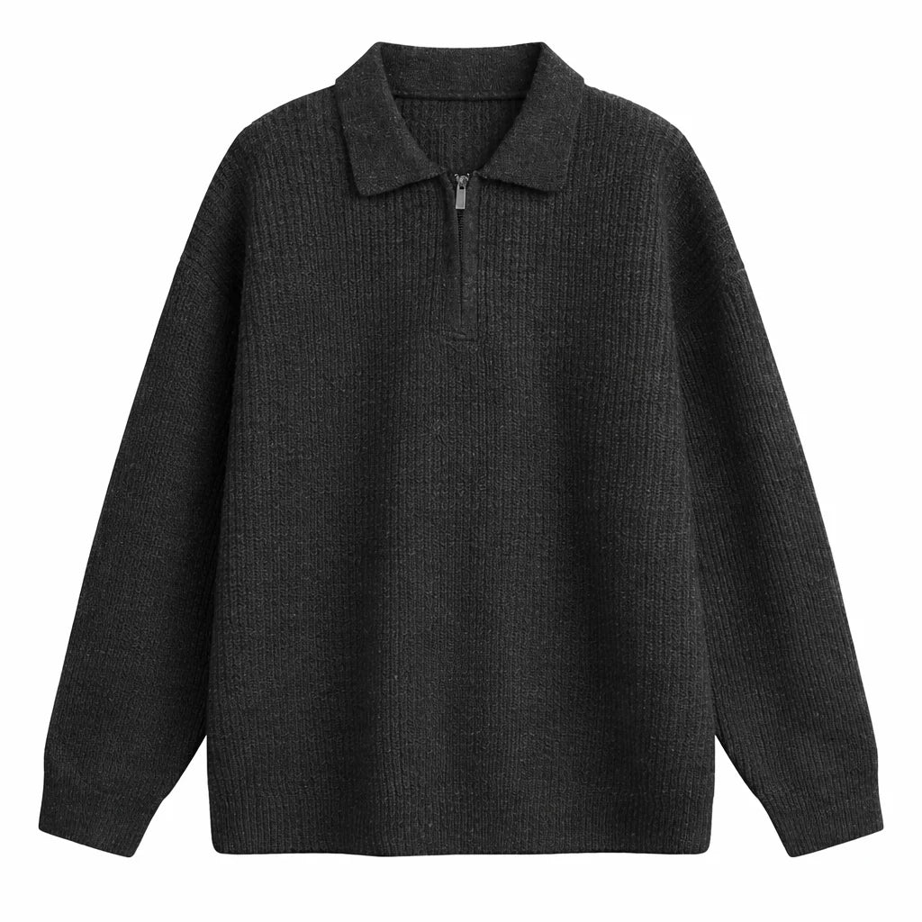 Men's Quarter Zip Knit Sweater