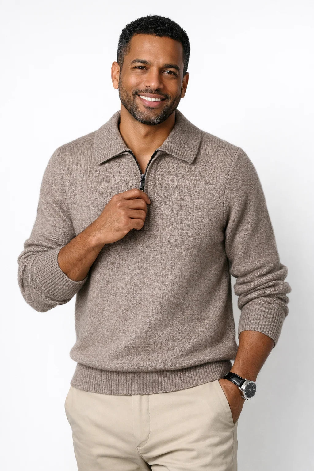 Men's Quarter-Zip Knit Sweater