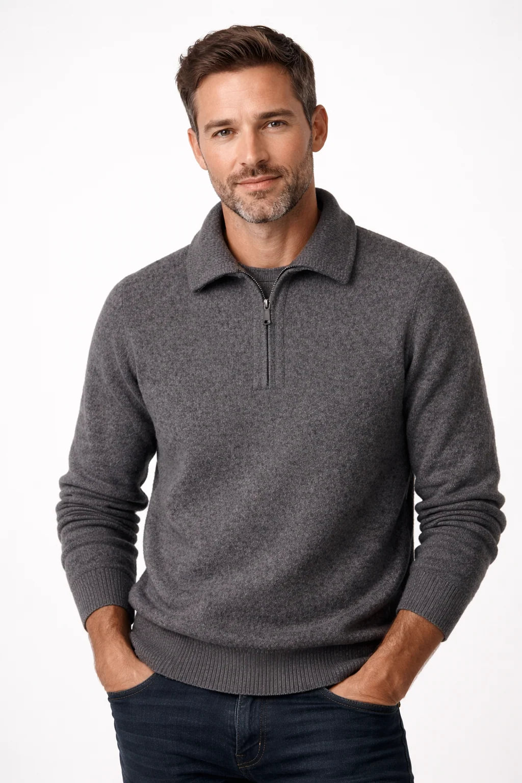 Men's Quarter-Zip Knit Sweater