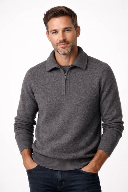 Men's Quarter-Zip Knit Sweater