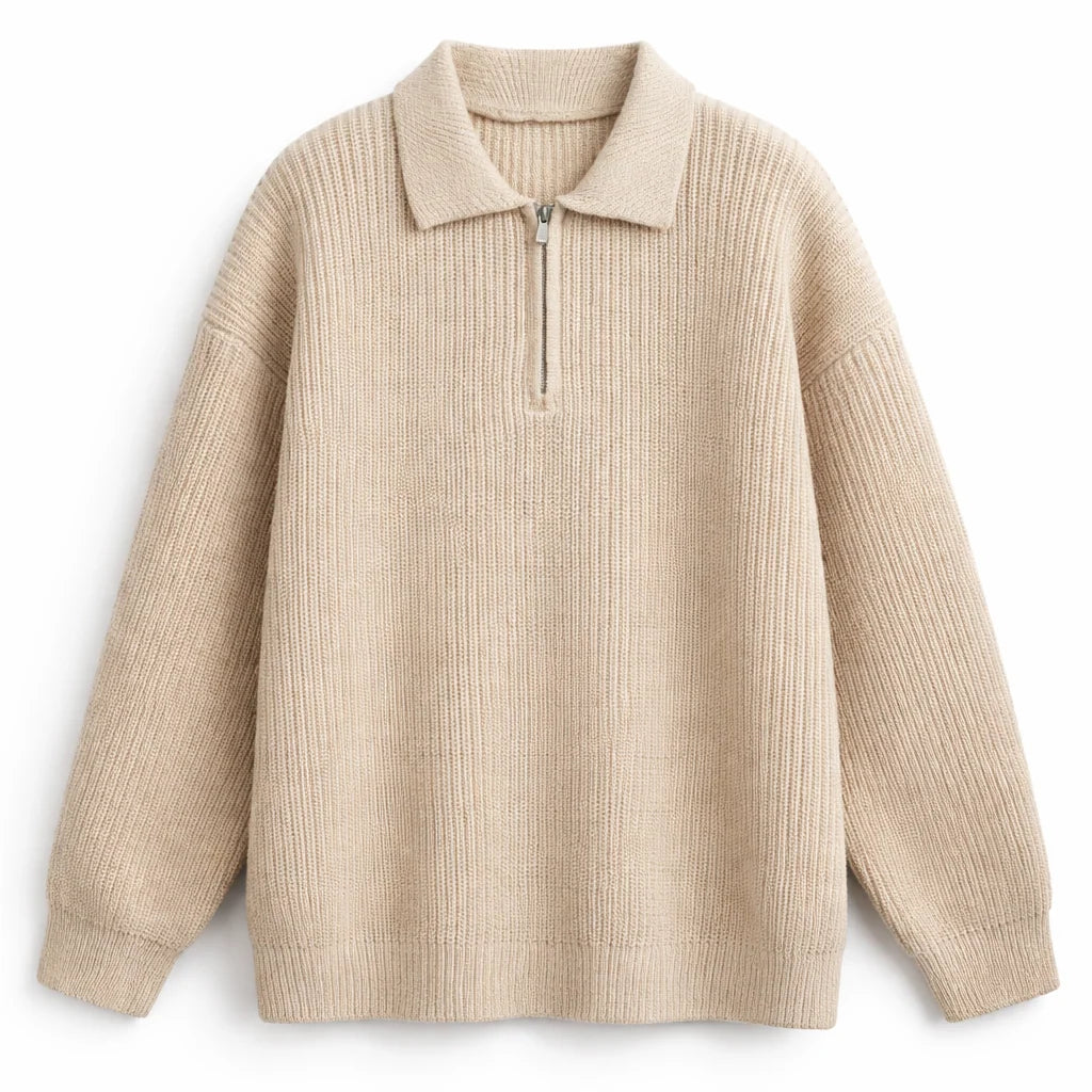 Men's Quarter Zip Knit Sweater