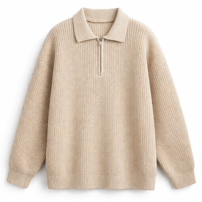 Men's Quarter Zip Knit Sweater