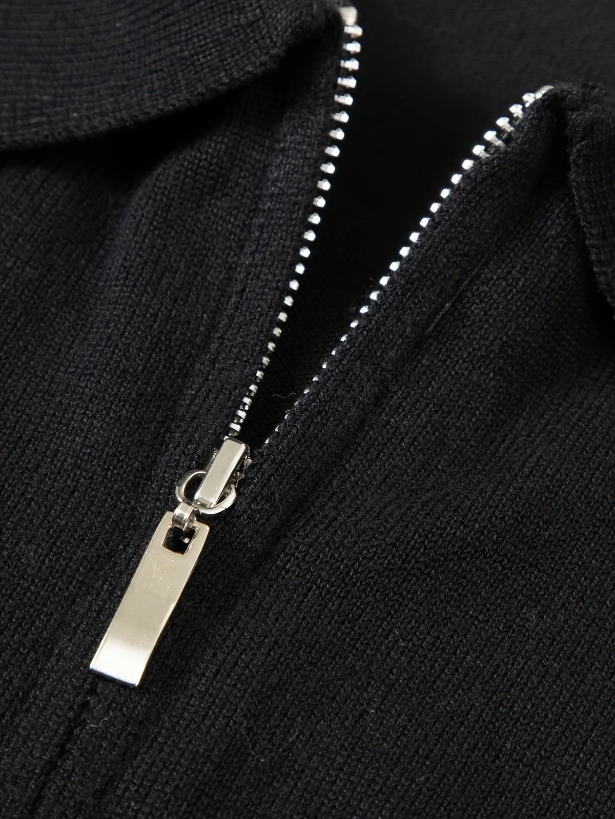 Men's Quarter Zip Polo Sweater with Soft Knit Texture