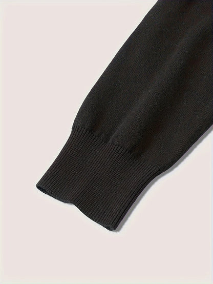 Men's Quarter Zip Polo Sweater with Soft Knit Texture