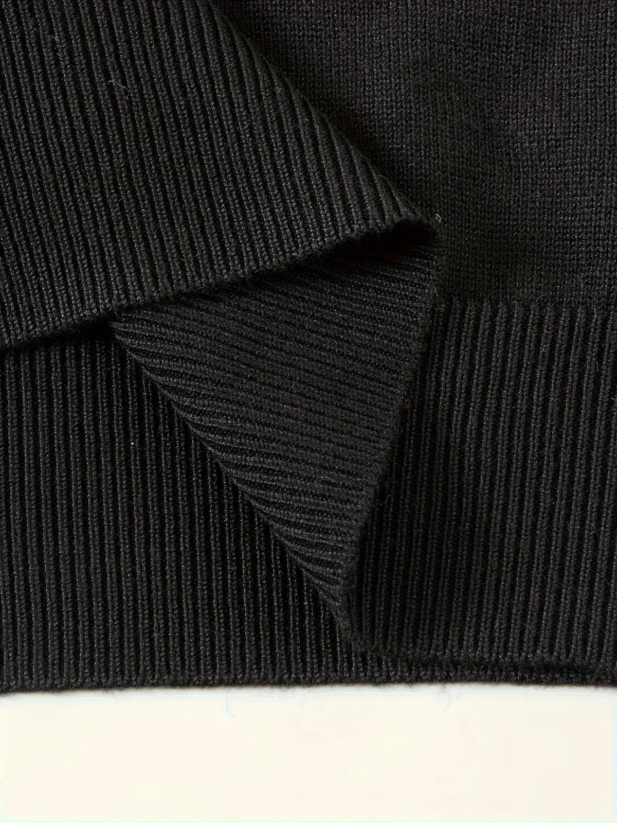 Men's Quarter Zip Polo Sweater with Soft Knit Texture