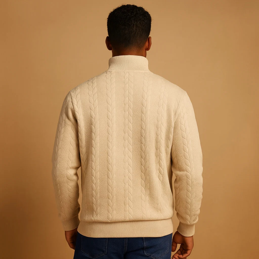 Men's Quarter Zip Pullover with Relaxed Fit