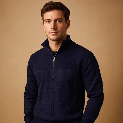 Men's Quarter Zip Pullover with Relaxed Fit