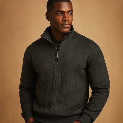 Men's Quarter Zip Pullover with Relaxed Fit