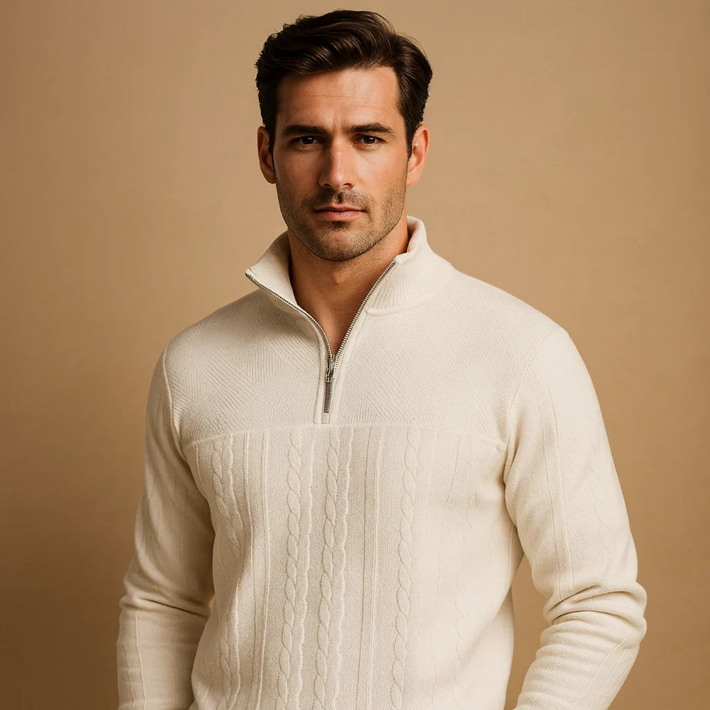 Men's Quarter Zip Pullover with Relaxed Fit