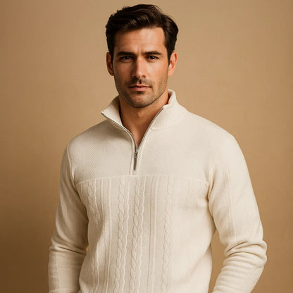 Men's Quarter Zip Pullover with Relaxed Fit