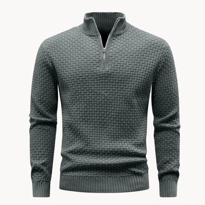 Men's Quarter Zip Sweater - Knit Casual Layering Top