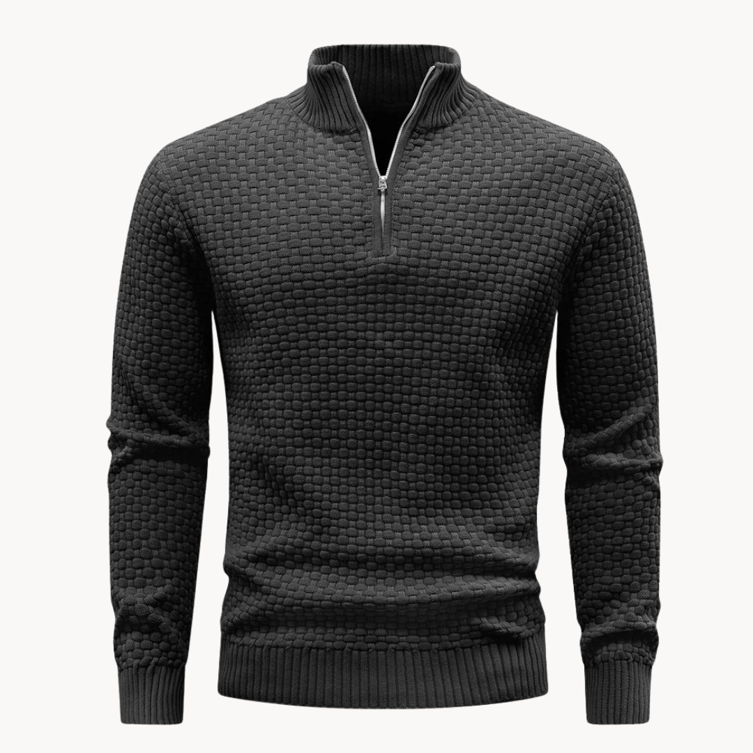 Men's Quarter Zip Sweater - Knit Casual Layering Top