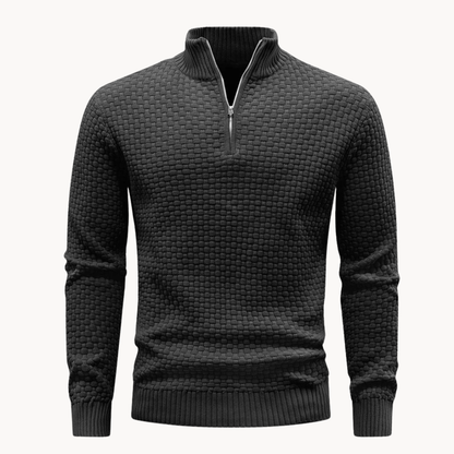 Men's Quarter Zip Sweater - Knit Casual Layering Top