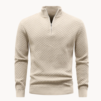 Men's Quarter Zip Sweater - Knit Casual Layering Top