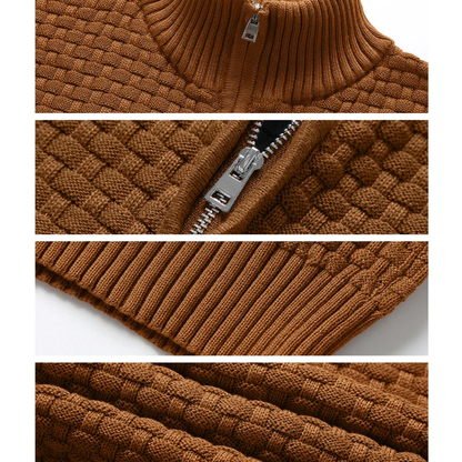 Men's Quarter Zip Sweater - Knit Casual Layering Top
