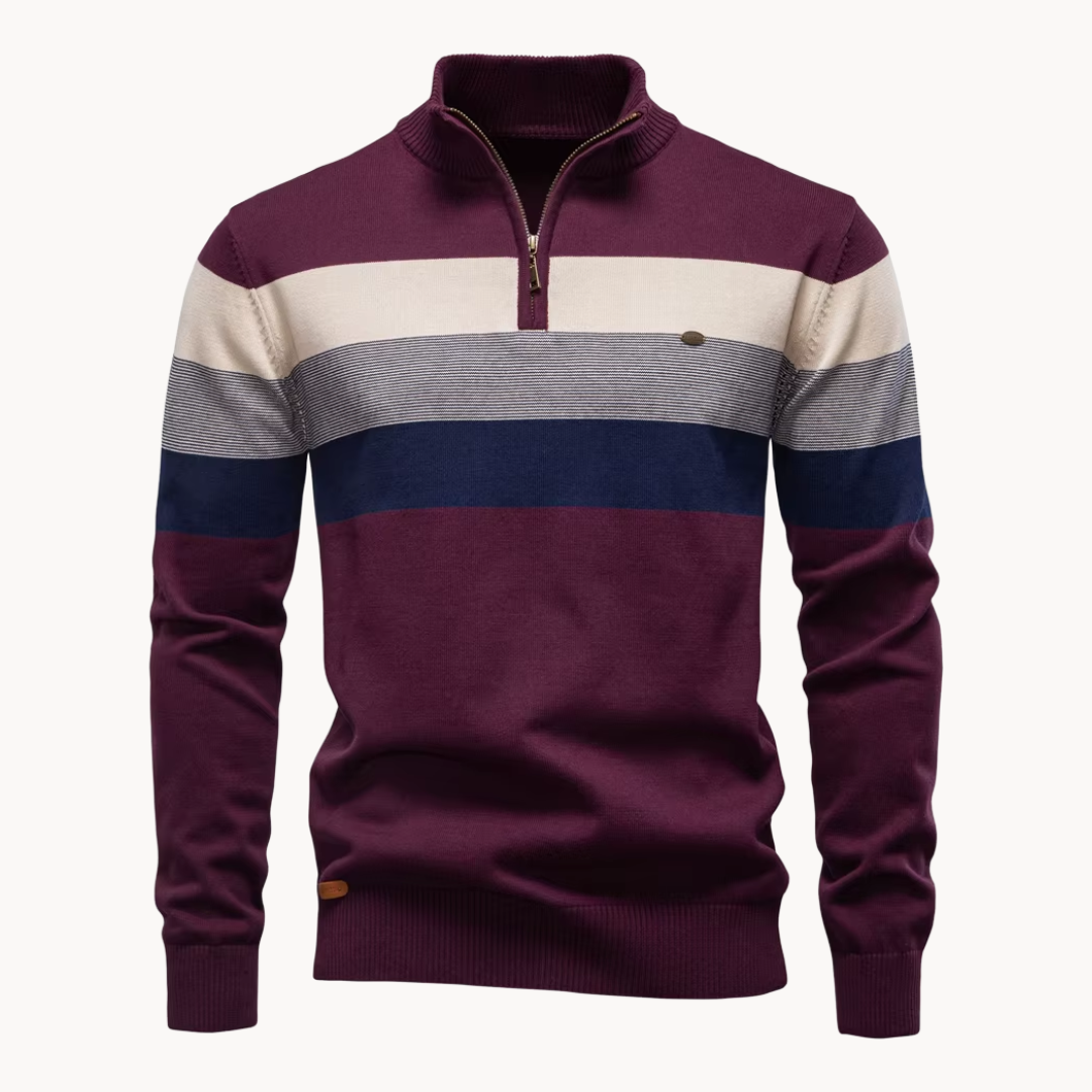 Men's Quarter Zip Sweater Slim Fit