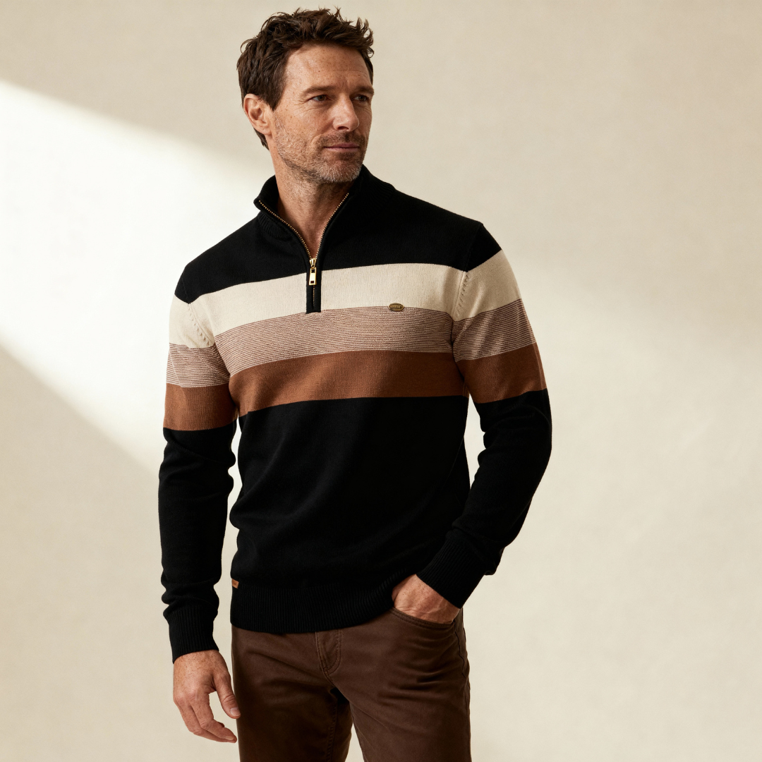 Men's Quarter Zip Sweater Slim Fit