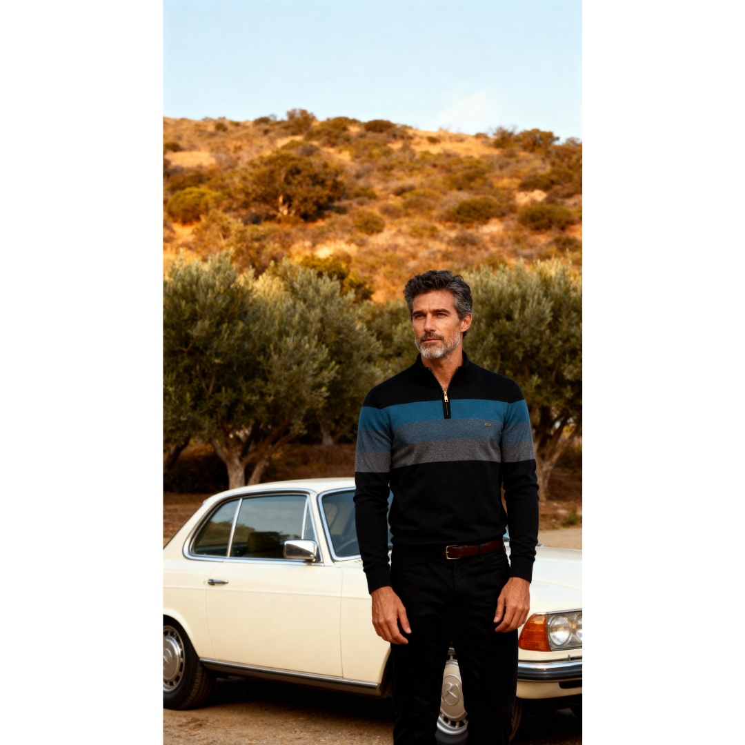 Men's Quarter Zip Sweater Slim Fit