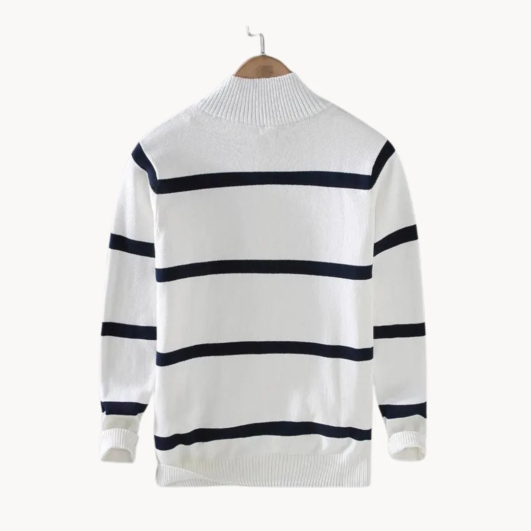 Men's Quarter-Zip Sweater with Stand-Up Collar