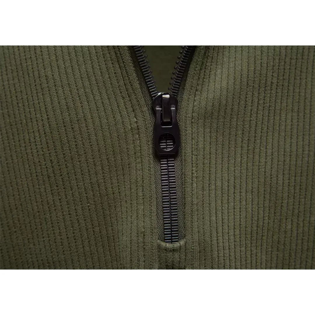 Men's Quarter Zip Sweater with Stand-Up Collar