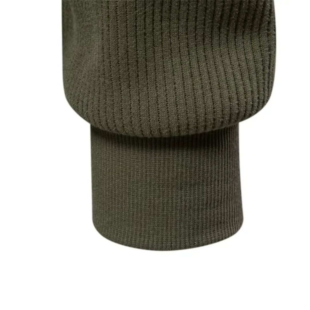 Men's Quarter Zip Sweater with Stand-Up Collar