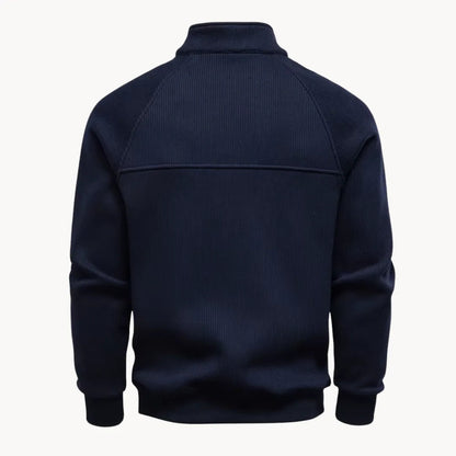 Men's Quarter Zip Sweater with Stand-Up Collar