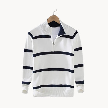 Men's Quarter-Zip Sweater with Stand-Up Collar