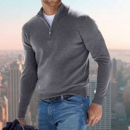 Men's Quarter Zip Sweatshirt with Sporty Design