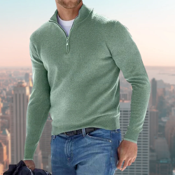 Men's Quarter Zip Sweatshirt with Sporty Design