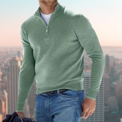 Men's Quarter Zip Sweatshirt with Sporty Design