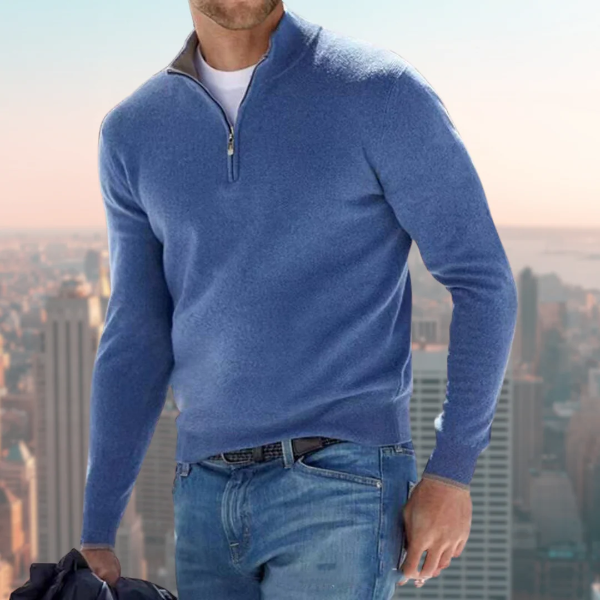 Men's Quarter Zip Sweatshirt with Sporty Design