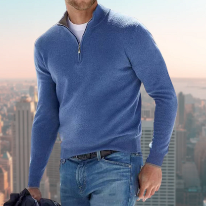 Men's Quarter Zip Sweatshirt with Sporty Design