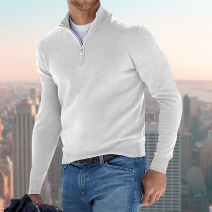 Men's Quarter Zip Sweatshirt with Sporty Design