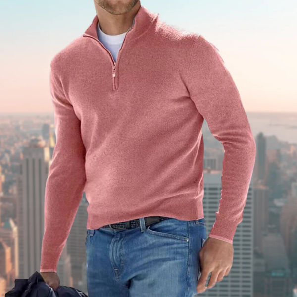 Men's Quarter Zip Sweatshirt with Sporty Design