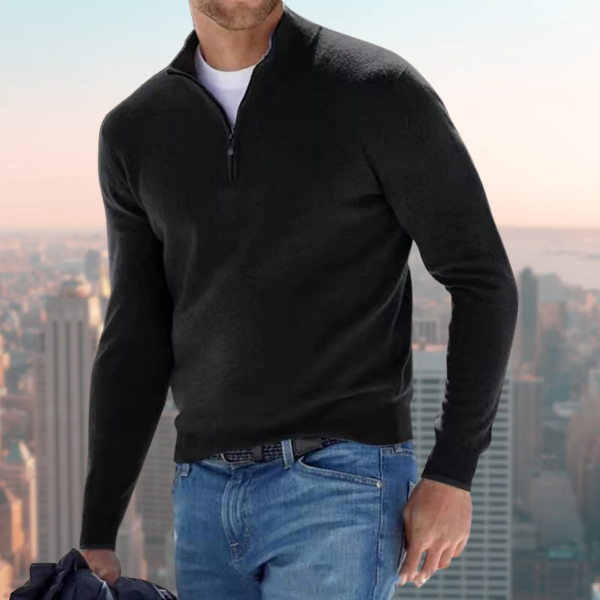 Men's Quarter Zip Sweatshirt with Sporty Design