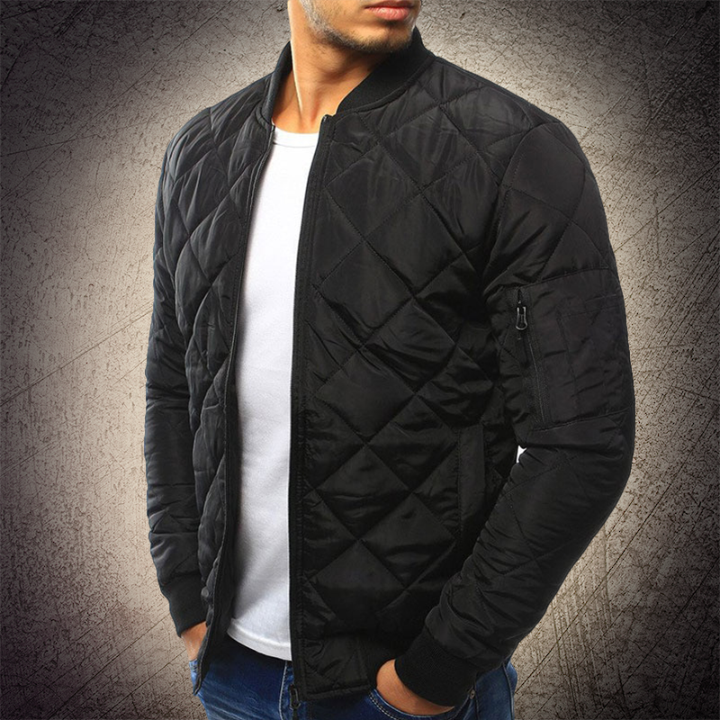 Men's Quilted Bomber Jacket - Stylish Autumn Jacket