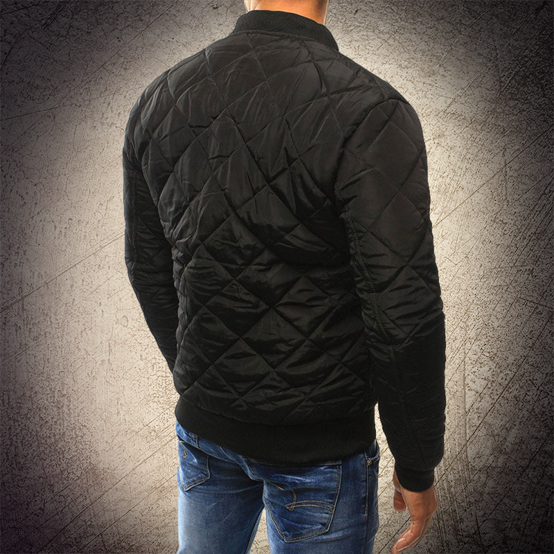 Men's Quilted Bomber Jacket - Stylish Autumn Jacket