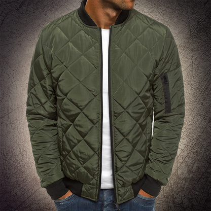 Men's Quilted Bomber Jacket - Stylish Autumn Jacket