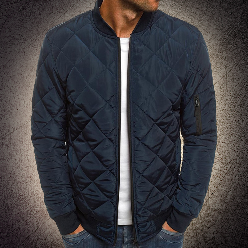 Men's Quilted Bomber Jacket - Stylish Autumn Jacket