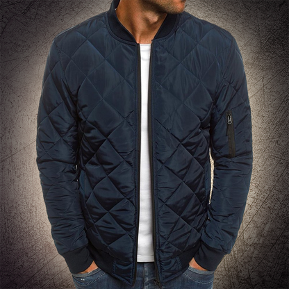 Men's Quilted Bomber Jacket - Stylish Autumn Jacket