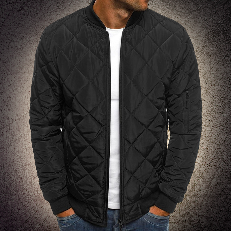 Men's Quilted Bomber Jacket - Stylish Autumn Jacket