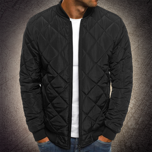 Men's Quilted Bomber Jacket - Stylish Autumn Jacket