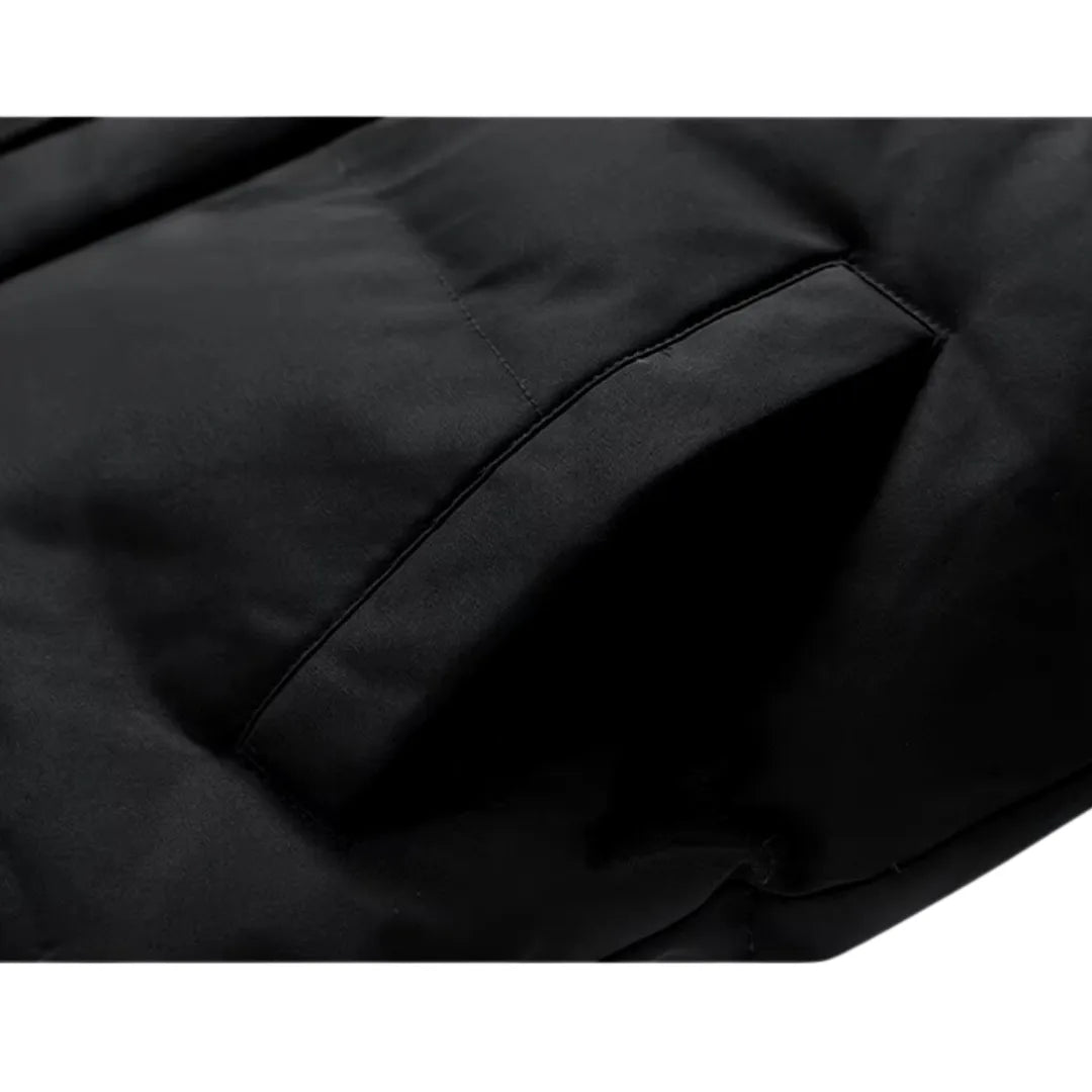 Men's Quilted Hooded Jacket with Elastic Cuffs