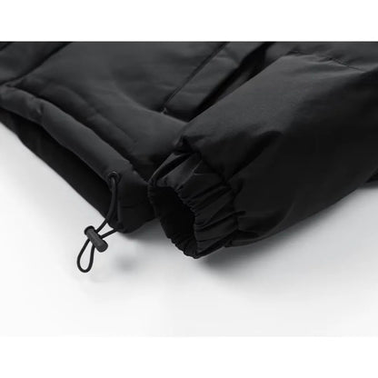 Men's Quilted Hooded Jacket with Elastic Cuffs