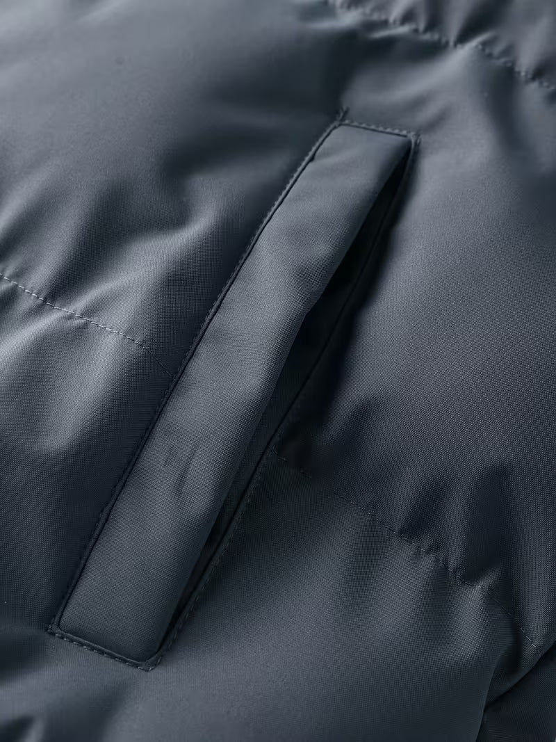 Men's Quilted Hooded Jacket with Fleece Lining
