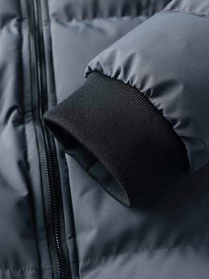 Men's Quilted Hooded Jacket with Fleece Lining